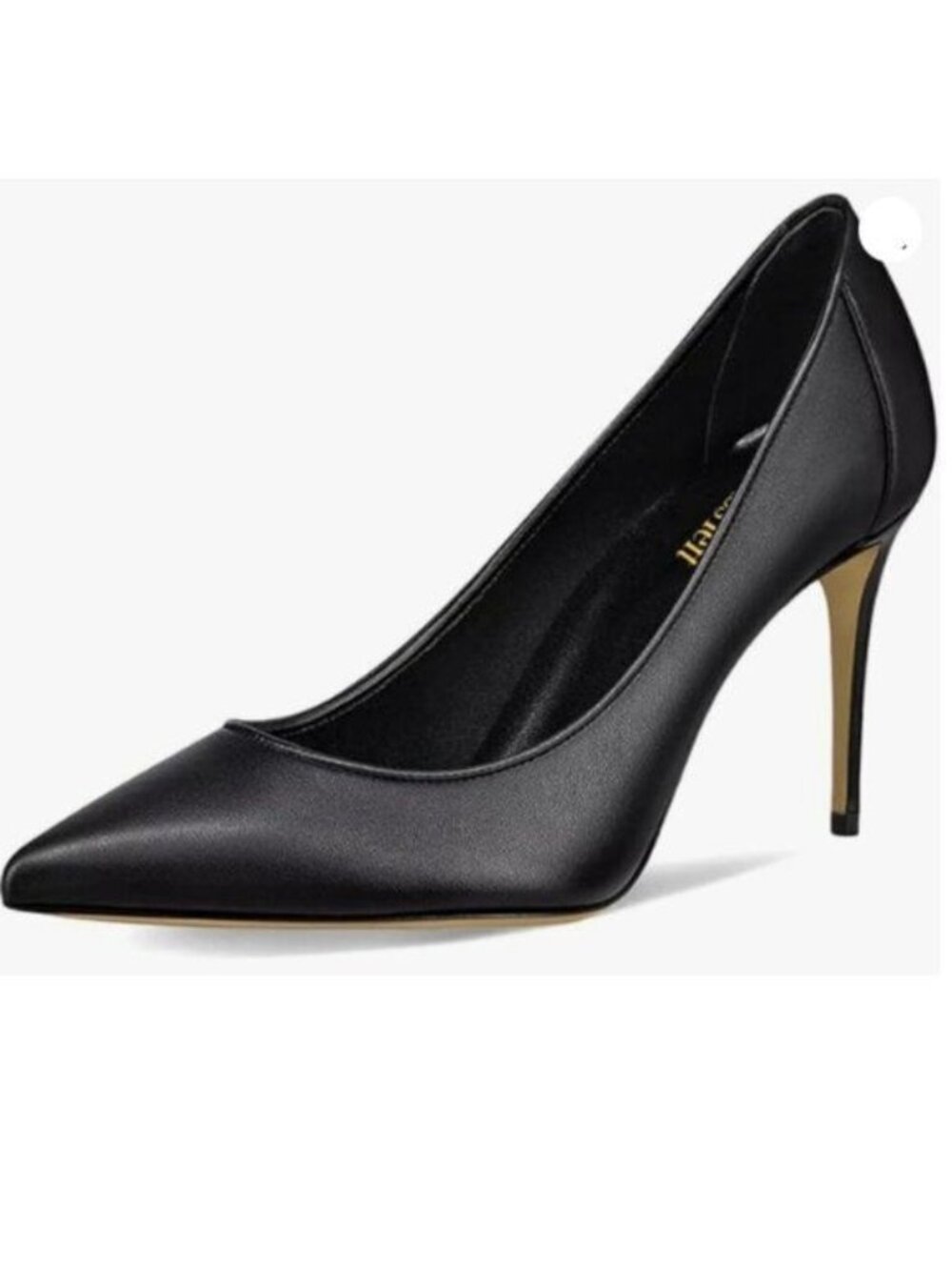 miss left Women's High Heel Closed Pointy Toe Pump Solid Slip On Stilettos Black